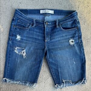 Abercrombie & Fitch Blue Denim Perfect Stretch Jean Shorts Size 28